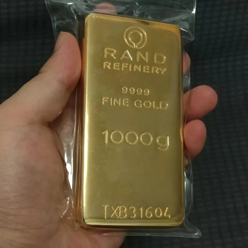 

Suisse 1kg Gold Bullion Bar Swiss 1000g Pure Copper Gold Plated Gold Bar with Different Number