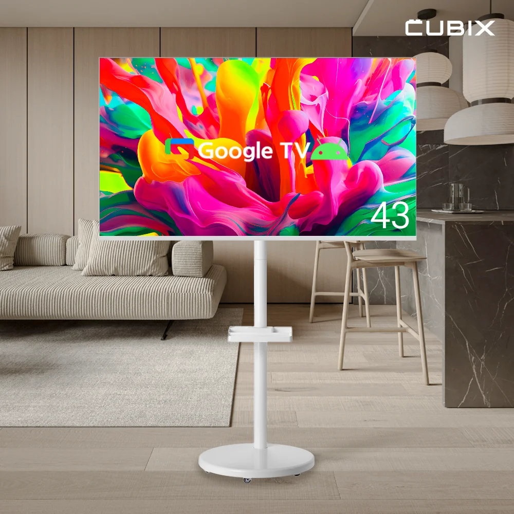 Moving cubic 43 inch FHD White Edition Samtan by Mi X1 series smart TV Samten by Mi small and medium