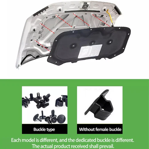 Imagen 2 del producto Cubierta del motor del capó del coche para Peugeot 307 2001 ~ 2014 2002 2003 revestimiento aislante almohadilla de algodón insonorizado accesorios de alfombrilla térmica de calor