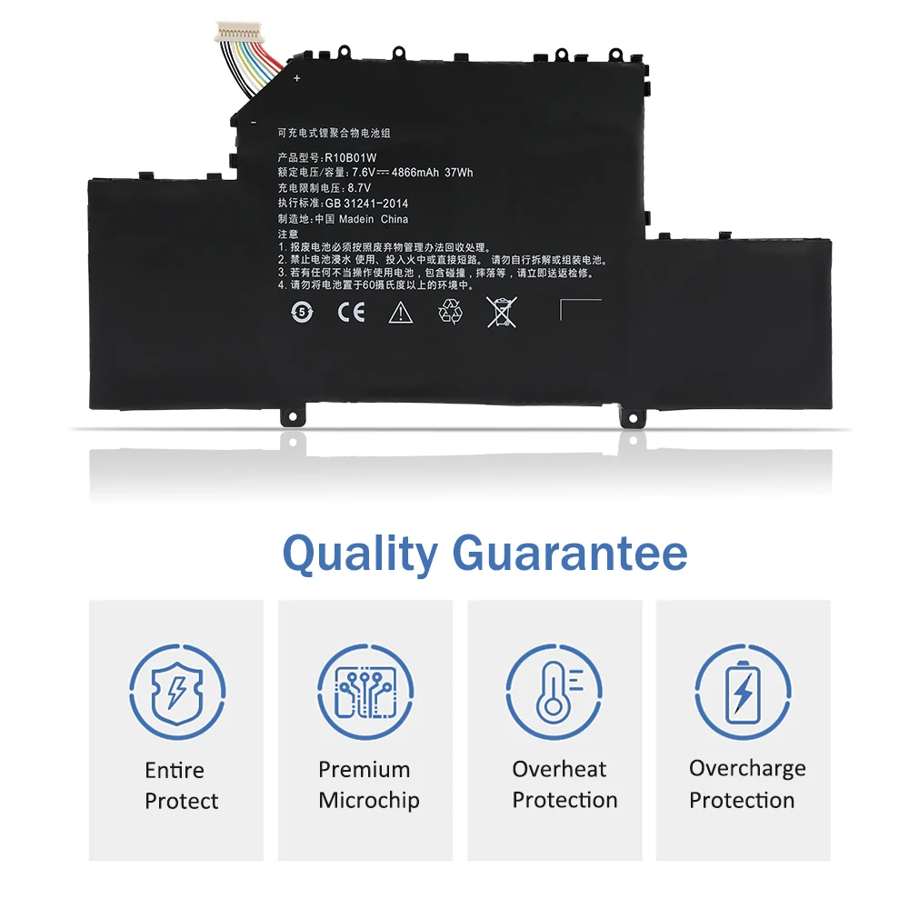 ETESBAY 샤오미 에어용 노트북 배터리, R10B01W, 12.5 인치, 161201-01 161201-AA, 15.6 "13.3" 노트북, 4 셀, 4866mAh, 37WH