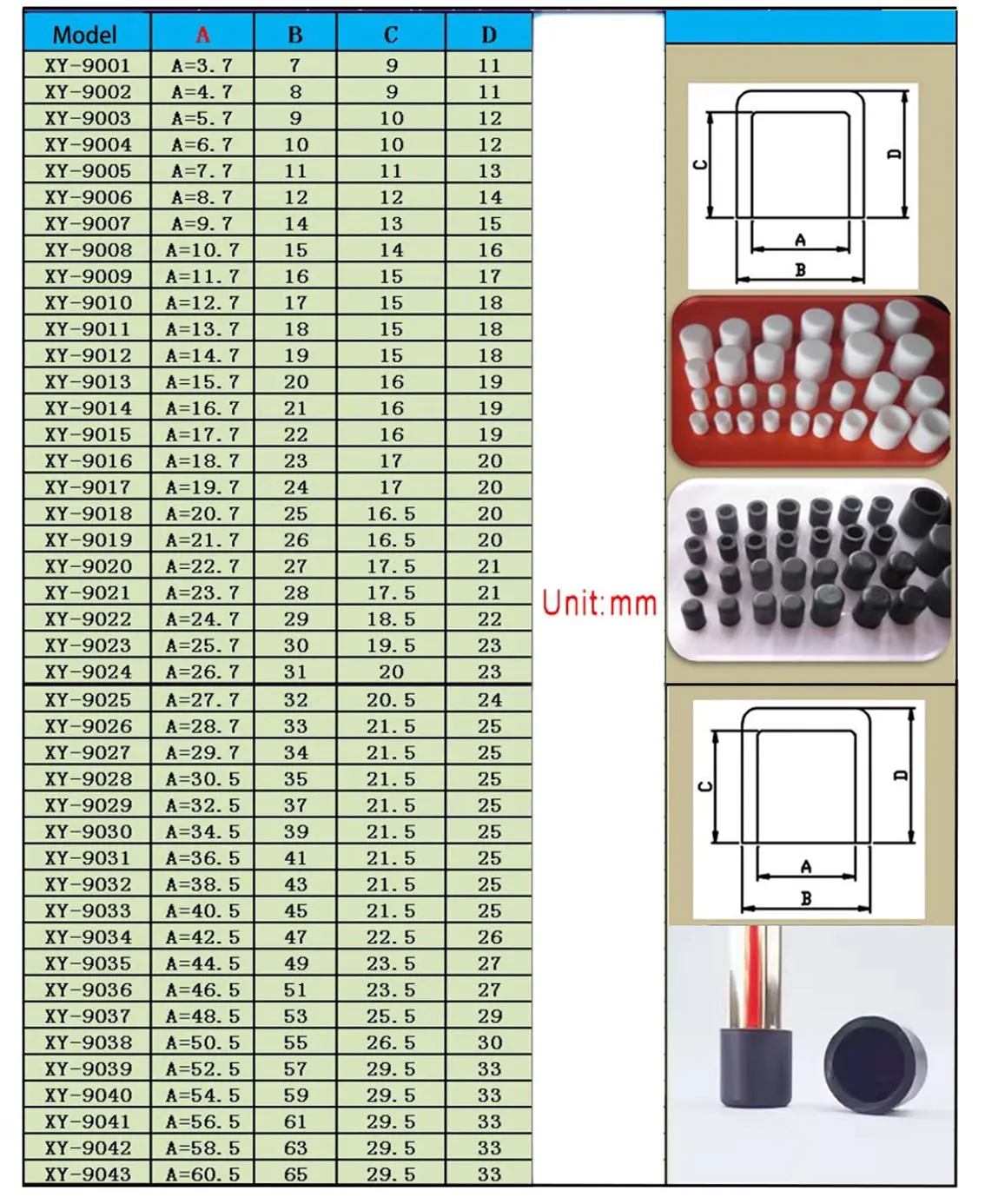 Silicone Rubber Round Caps 2.8mm-78.5mm Protection Gasket Dust Seal End Cover Caps for Pipe Bolt Furniture