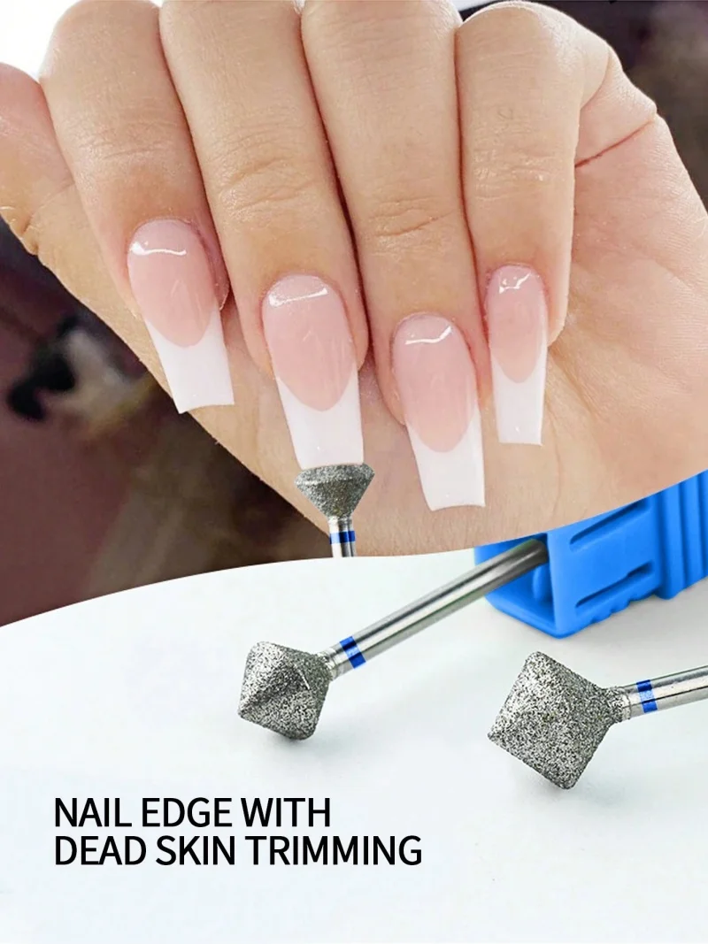1/2/3/5pcs Diamante Sabbia Lime per unghie Trapano Punta per lucidatura per cuticole Testa per molatura per unghie Manicure elettrica Strumenti per salone di manicure