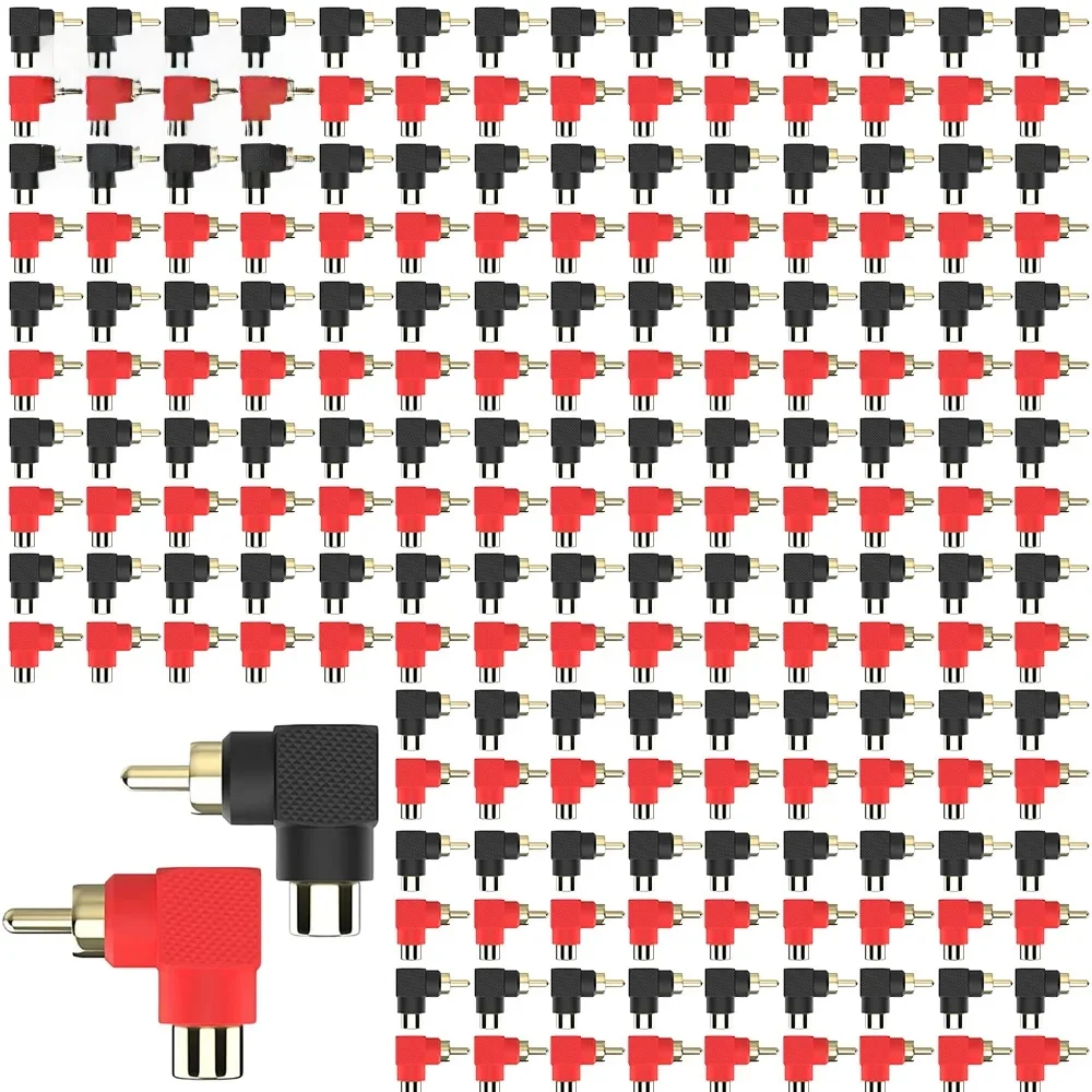 Connecteurs d'adaptateur RCA à angle droit plaqués or, son musical, prise jack RCA, audio, AV, TV Cave, résistant à 90, 2 pièces, 8 pièces, 12 pièces, 24/50 pièces