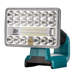 Lampe de travail LED portable pour Makita, batterie aste, budgétaire LED, lampe de poche sans fil avec port USB, 18W, 2000LM, 14.4-20V