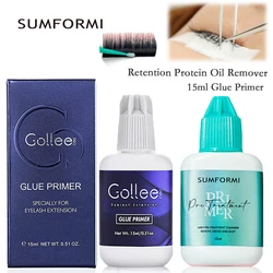 Sumformi 15ml Cleaner Glue Primer Eyelash Primer for Mascara Eyelash Extensions Glue Strength Glue Adhesive Bonding Fixing Agent