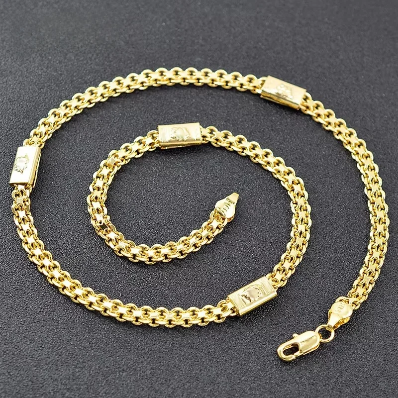 ZEADear Jewelry 2022 18K pozłacany mały rozmiar dubajski naszyjnik z łańcuszkiem dla mężczyzn kobiety naszyjnik hip-hopowy hurtownia akcesoriów — zdjęcie 2