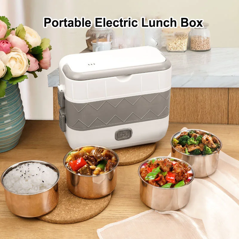 

Новый портативный электрический ланч-бокс объемом 2 л с подогревом и изоляцией, двухслойный портативный ланч-бокс для домашнего использования и пикников на открытом воздухе