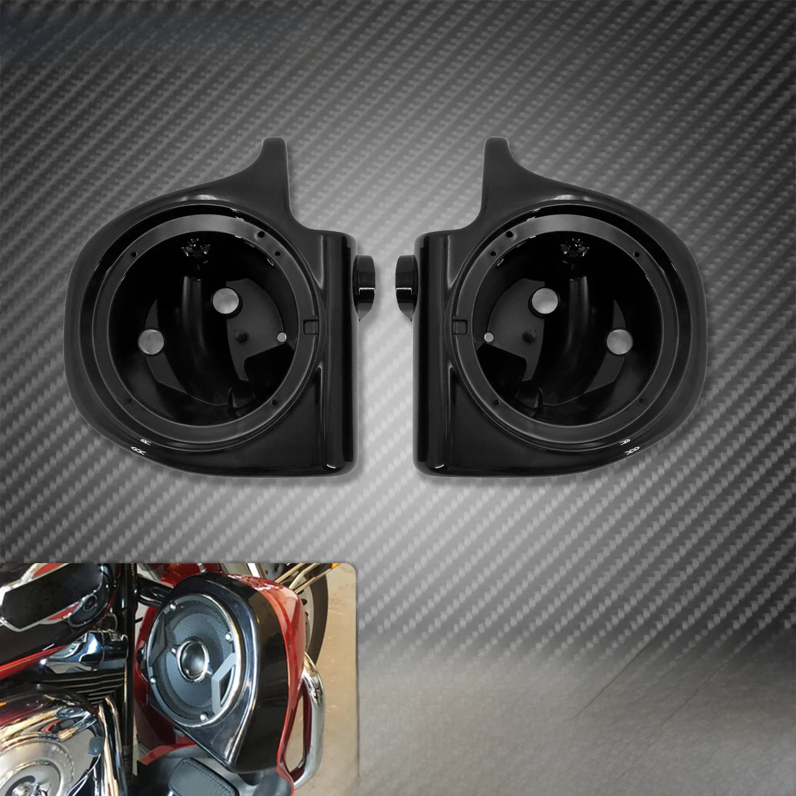 Motocykl 6.5 "skrzynki głośnikowe kapsułki czarne wentylowane dolna owiewka głośnik Box dla Harley Touring Electra przemieszczanie się po ulicy FLHR 1993-2013 — zdjęcie 2