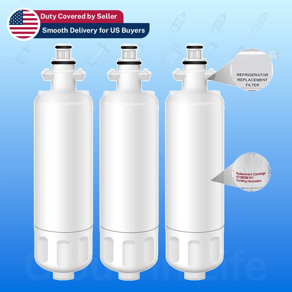 Lot De 3 Filtres À Eau Pour Réfrigérateur Compatible Avec for LG LT700P ADQ36006101 for Kenmore 9690 LFX28968ST01 Cartouche De Remplacement
