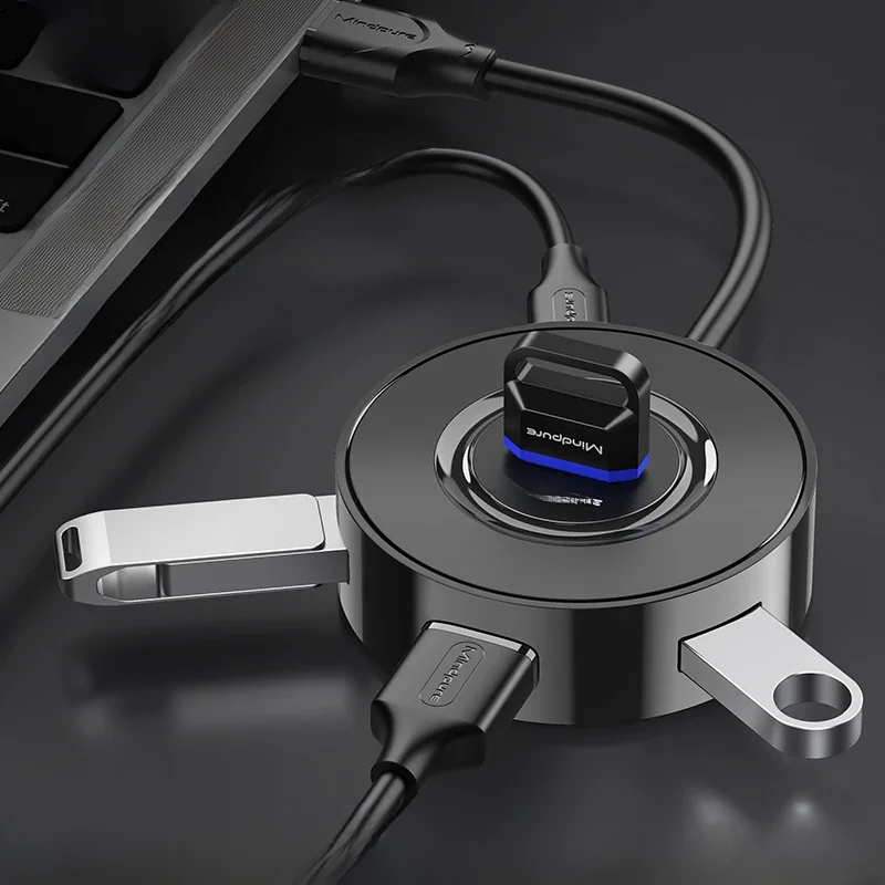 Mindpure USB Hub 2.0 HUB Splitter 4 in 1 with Micro USB Charge Power for harddisk MacBook Pro LenovoLaptop PC USB Expansion Port