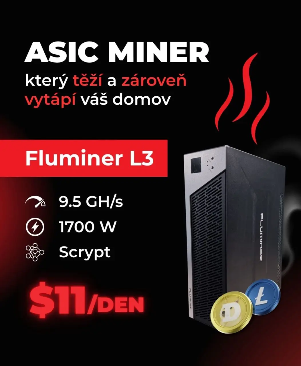 

АУТЕНТИЧНАЯ РАСПРОДАЖА: КУПИТЕ 2, ПОЛУЧИТЕ 1 БЕСПЛАТНО! Майнер Fluminer L3 9.5Gh/s 1700W для Dogecoin и Litecoin плюс блок питания.