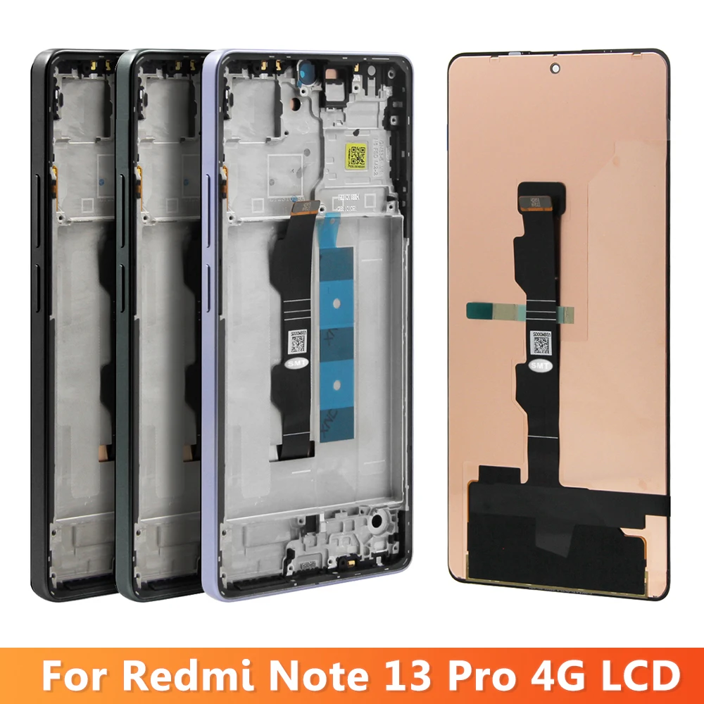 6.67\'\' AMOLED For Xiaomi Redmi Note 13 Pro 4G LCD 23117RA68G Display With Frame Touch Screen Digitizer Assembly Replacement