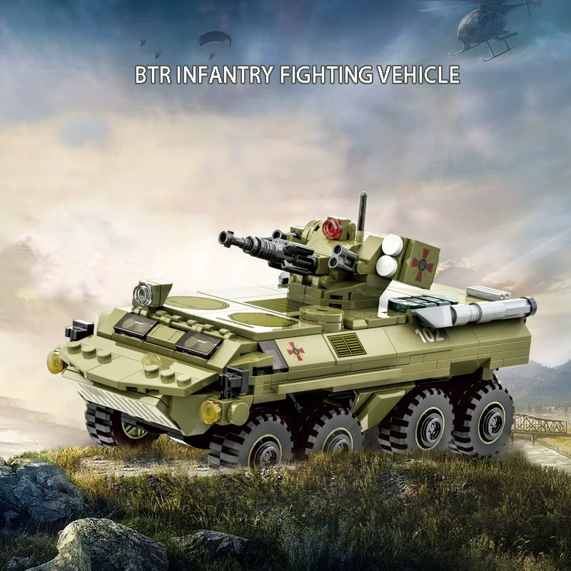2024 نموذج دبابة مركبة مدرعة عسكرية حديثة جندي الحرب الجيش سلاح اللبنات مجموعات الطوب الأطفال أطفال لعبة البناء