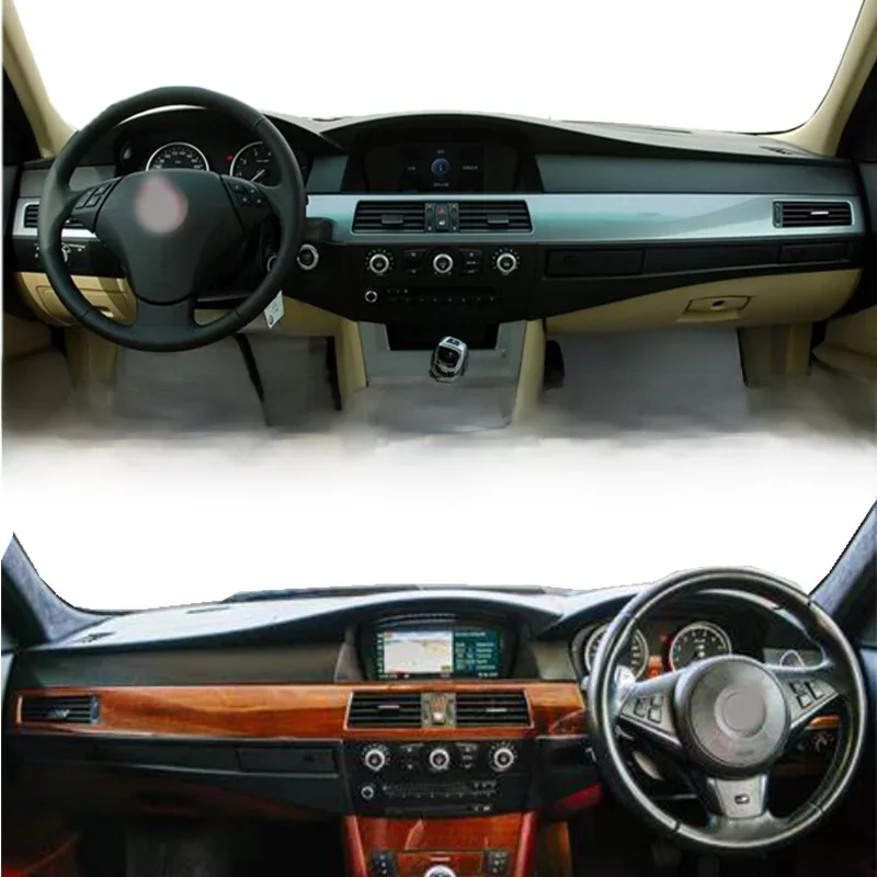 Para bmw série 5 e60 e61 530d 520i 540i 2003-2010 dashmat painel de instrumentos capa sunscree