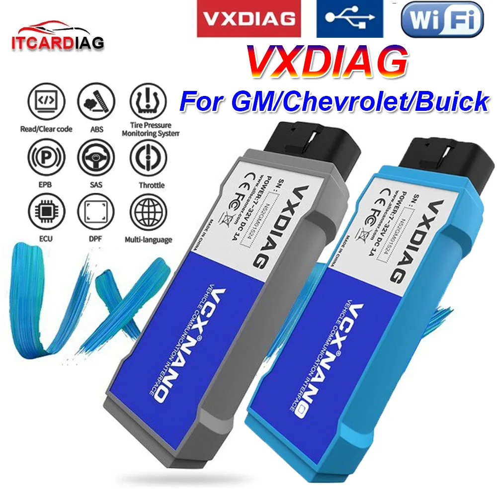 

VXDIAG NANO Pro For GM/Chevrolet/Buick OBD2 Diagnostic Tool WIFI Scanner GDS2 Tech2win ECU Programming Support Multi-Language