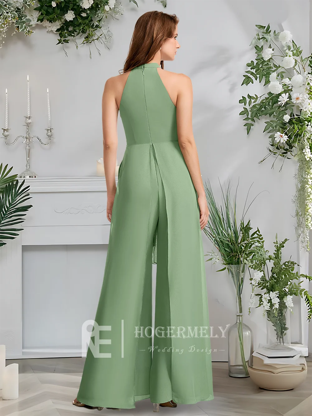 高級イブニングドレス ストーミー Aライン マキシレングス シフォン プロムドレス 非対称 カスケードフリル レース フォーマル ウェディングパーティー