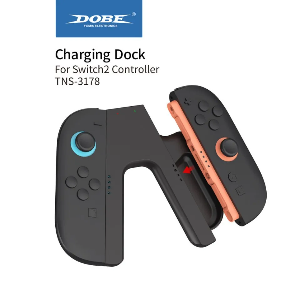 

Charging Grip for NSW2 Joy Controllers | Gamepad Charger Dock TNS-3178 | Ergonomic Handle with LED Status Indicator