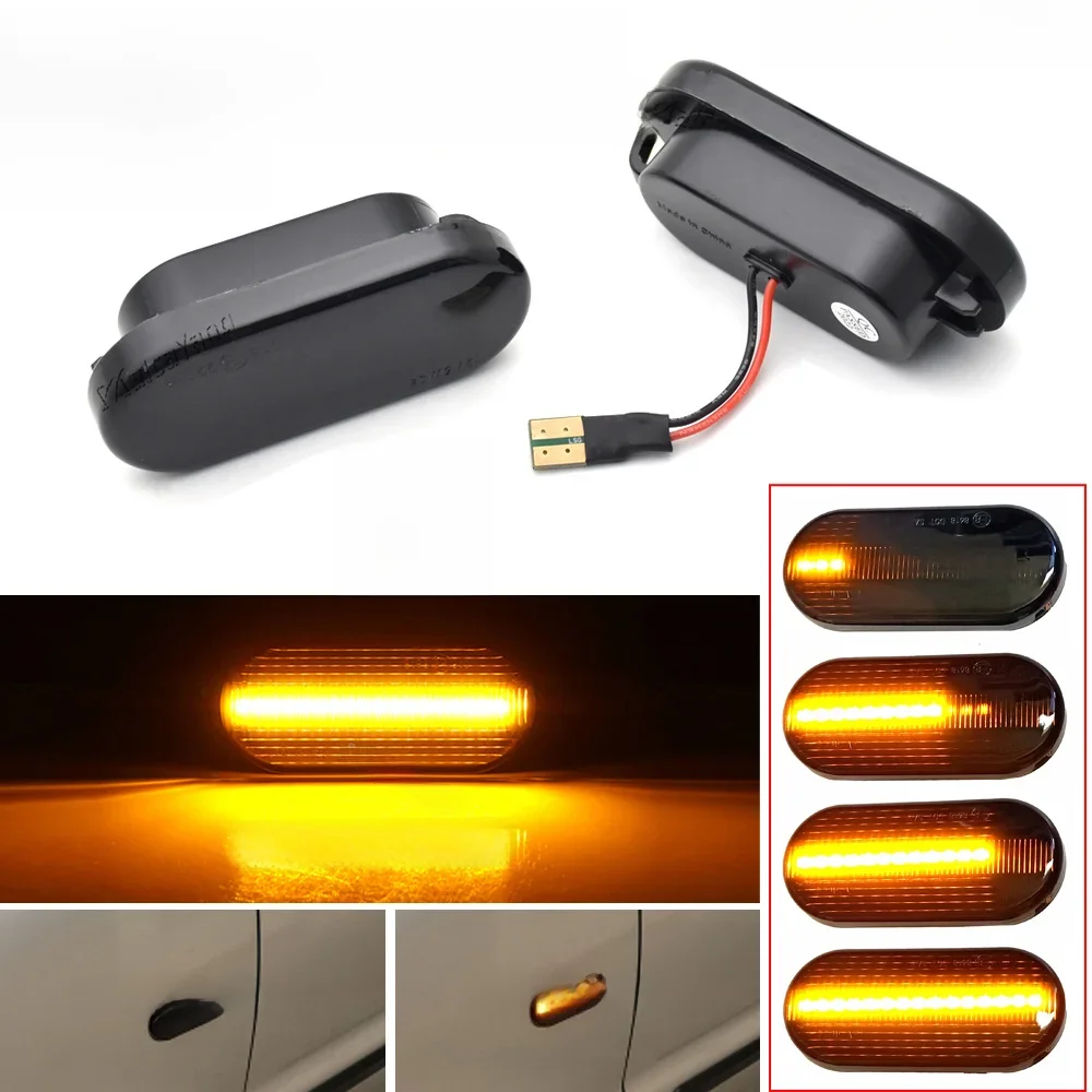 1 paar Dynamische Fließende LED Seite Marker Blinker Licht Für VW Transporter T5 Polo Golf 3 4 Passat B5 Sharan lupo Bora Multivan