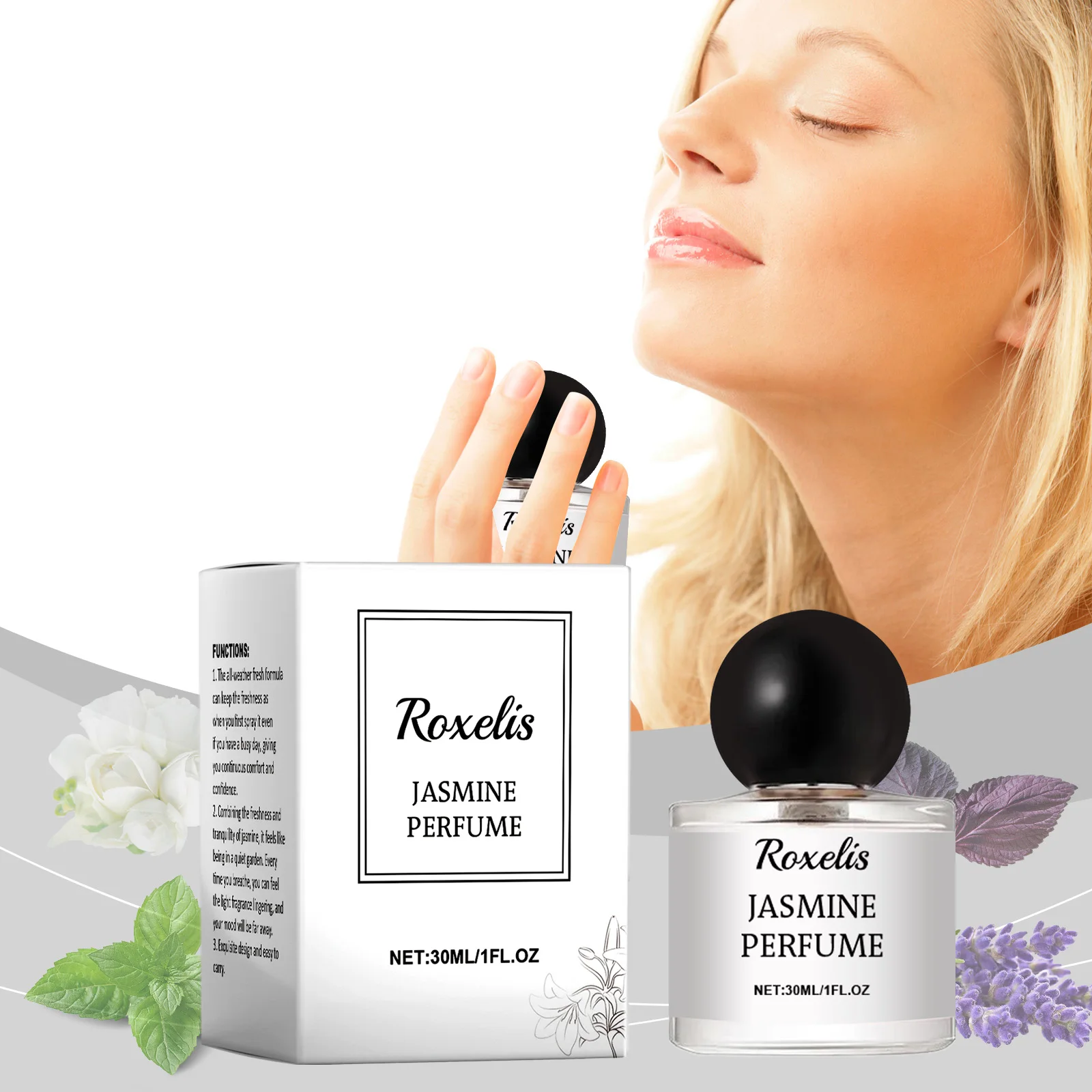 ROXELIS Jasmin Perfume Spray Fragrância Planta Perfume Floral Melhorando Refrescante Quotidiano Namoro Elegância Mulheres Perfumes de Feromônio ﻿