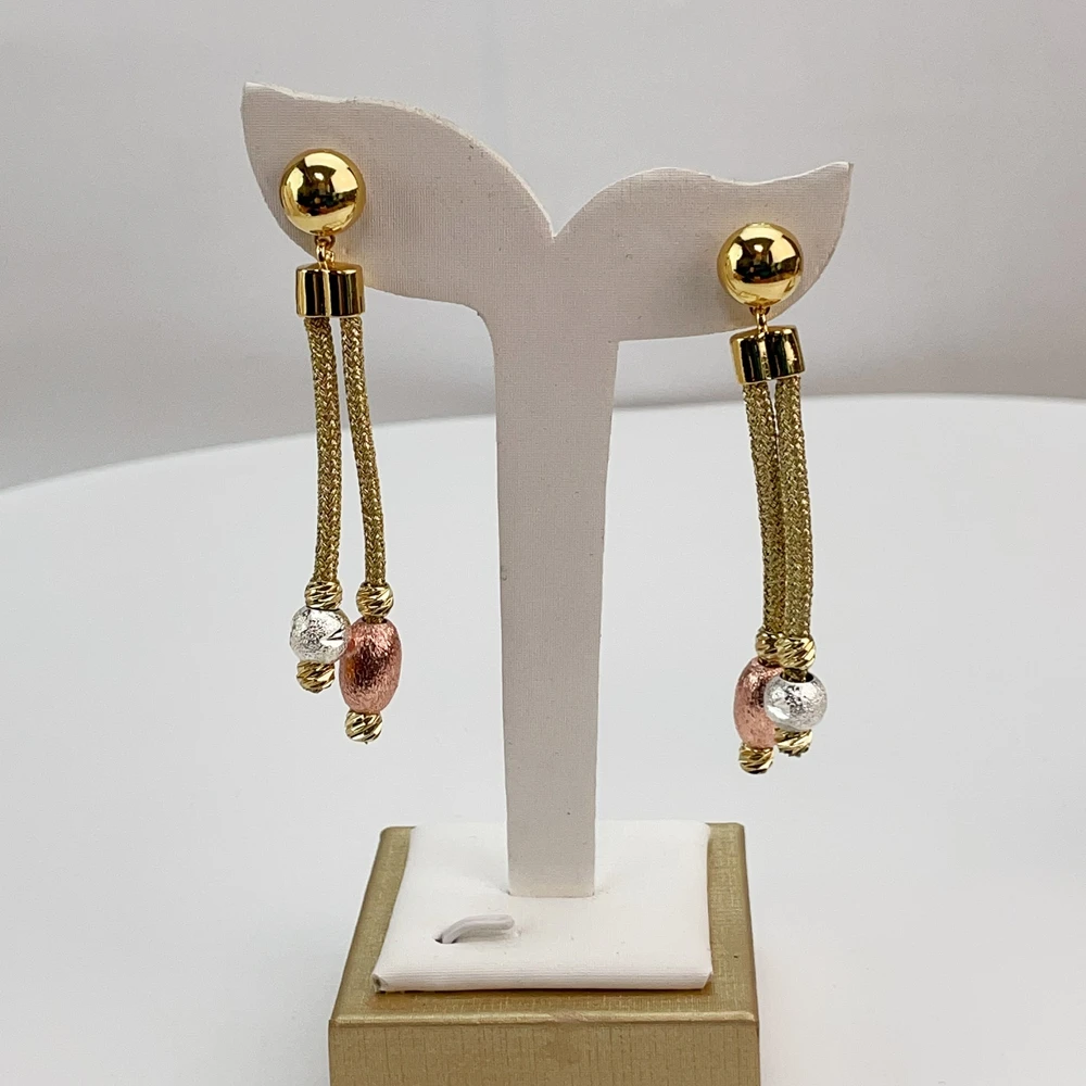 EMMA موضة دبي مطلية بالذهب الخرز القلائد أقراط خواتم مجموعات المجوهرات الجميلة للنساء هدايا مجوهرات الزفاف FHK21414 #5