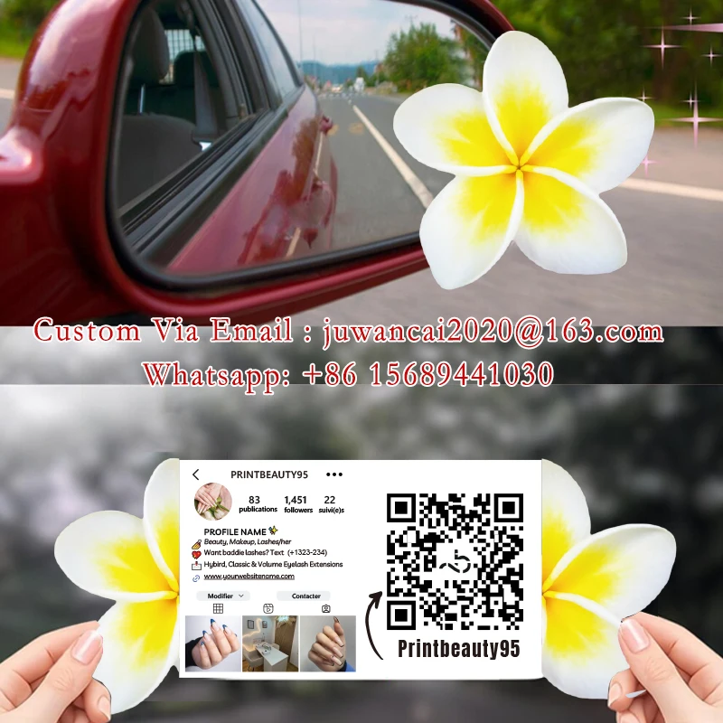 Custom Pop Up Instagram Business Cards With Photos DIY 3D Folded Cards Design With QR Code and Logo Printable For Beauty Salon