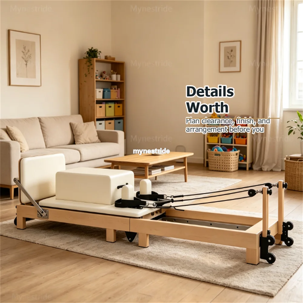 Système de Pilates en bois XYP8795 |   Équipement de fitness / Reformer - Rafraîchissez la salle où vous pratiquez - Corde et poulie