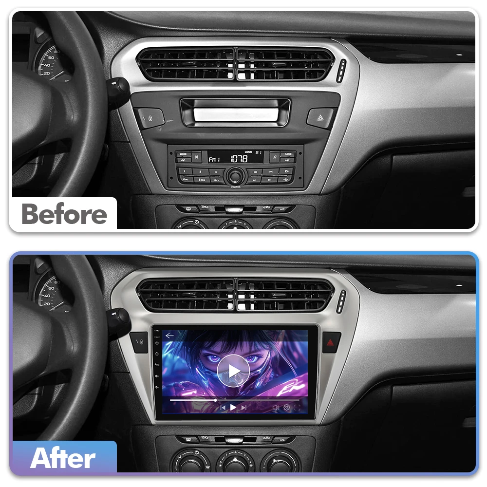 ISUDAR T57 Android 15 Radio For Peugeot 301 Citroen Elysee 2013-2018 Multimedia Player CarPlay Android Auto Head Unit Stereo