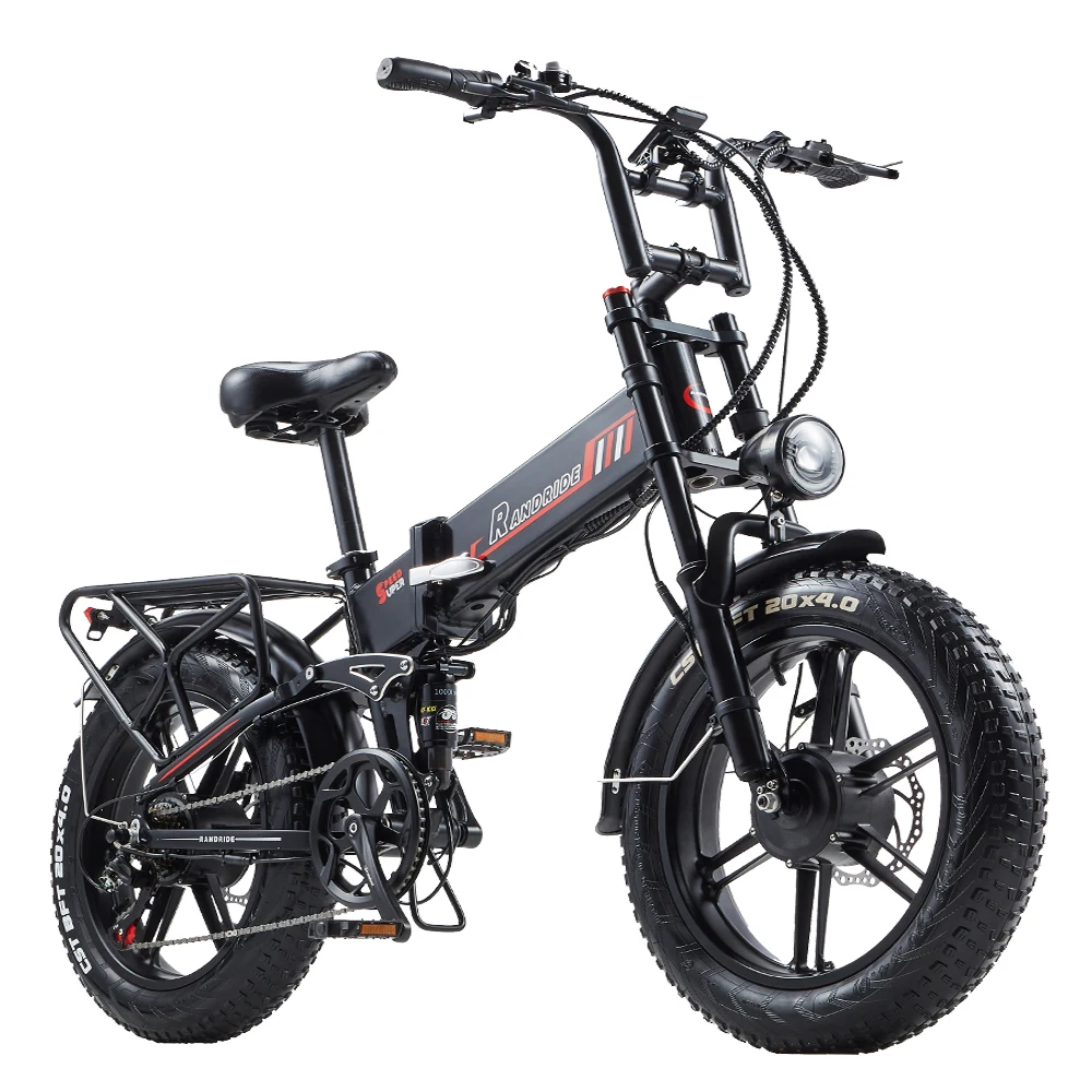 AliExpress NONE RANDRIDE YX20M-2 Electric Bike 1000W*2 Motor 20*4.0'' Fat Tires E-Bike 48V 20Ah Motorized Electric Two-wheeled Vehicle