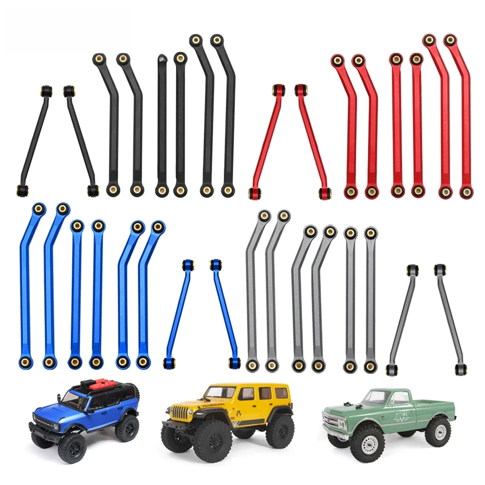 Zestaw metalowych łączników podwozia o wysokim prześwicie do gąsienic 1/24 RC Axial SCX24 AXI00002 C10 JEEP JLU Ford Bronco AXI00006 — zdjęcie 2