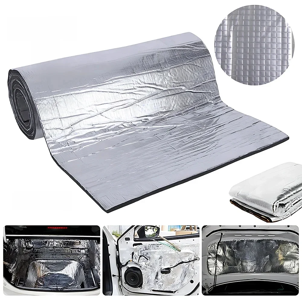 Sound Deadener Mat Auto Akoestische Thermische Mat Geluiddichte Wandpanelen Auto Deadening Geluidsisolatie Matten voor Auto 5/10mm 200x50cm - afbeelding 2