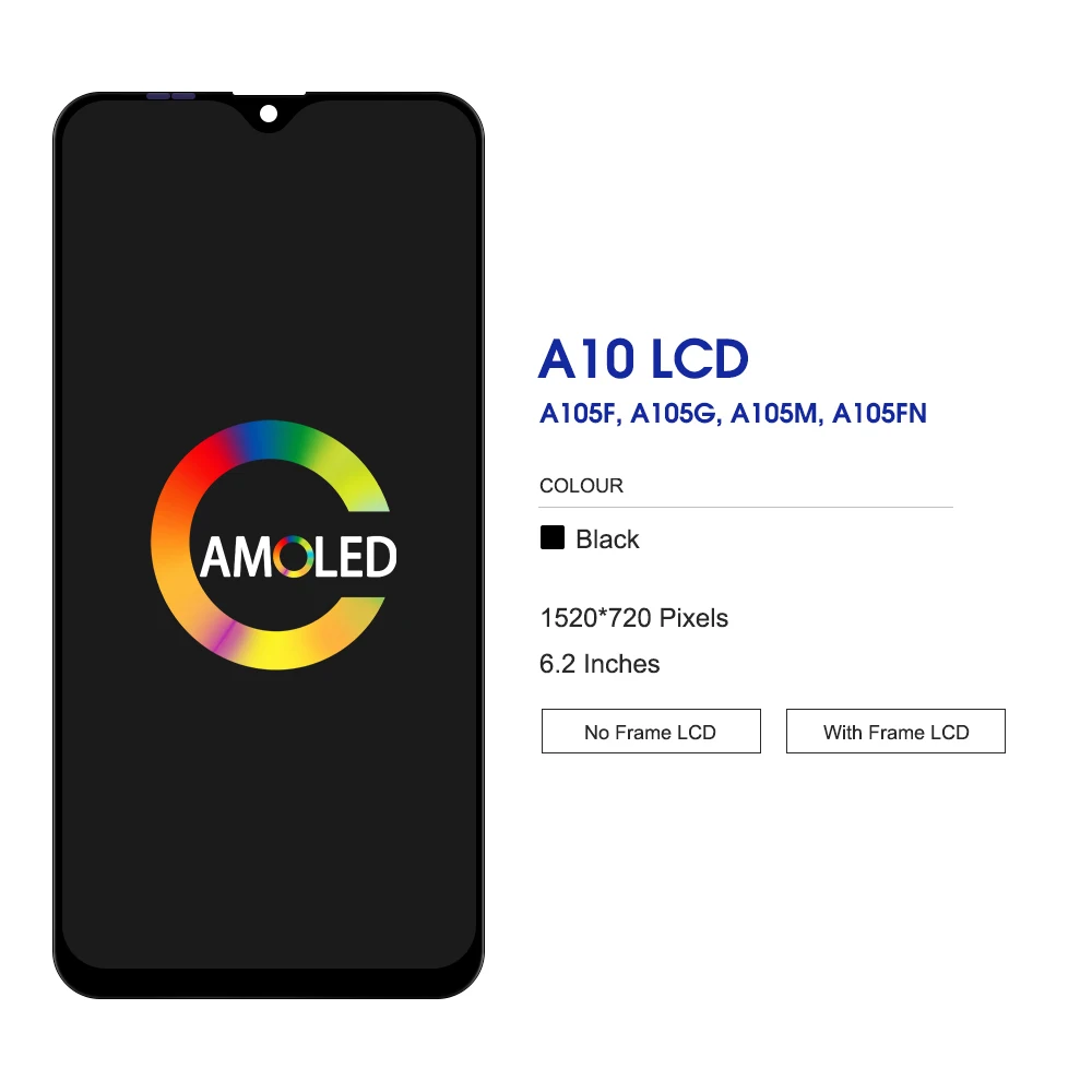 Tested A10S Display Screen for Samsung A10 SM-A105F/DS A105FN/DS A105M/DS Lcd Dispaly Touch Screen Digitizers For Samsung A107F