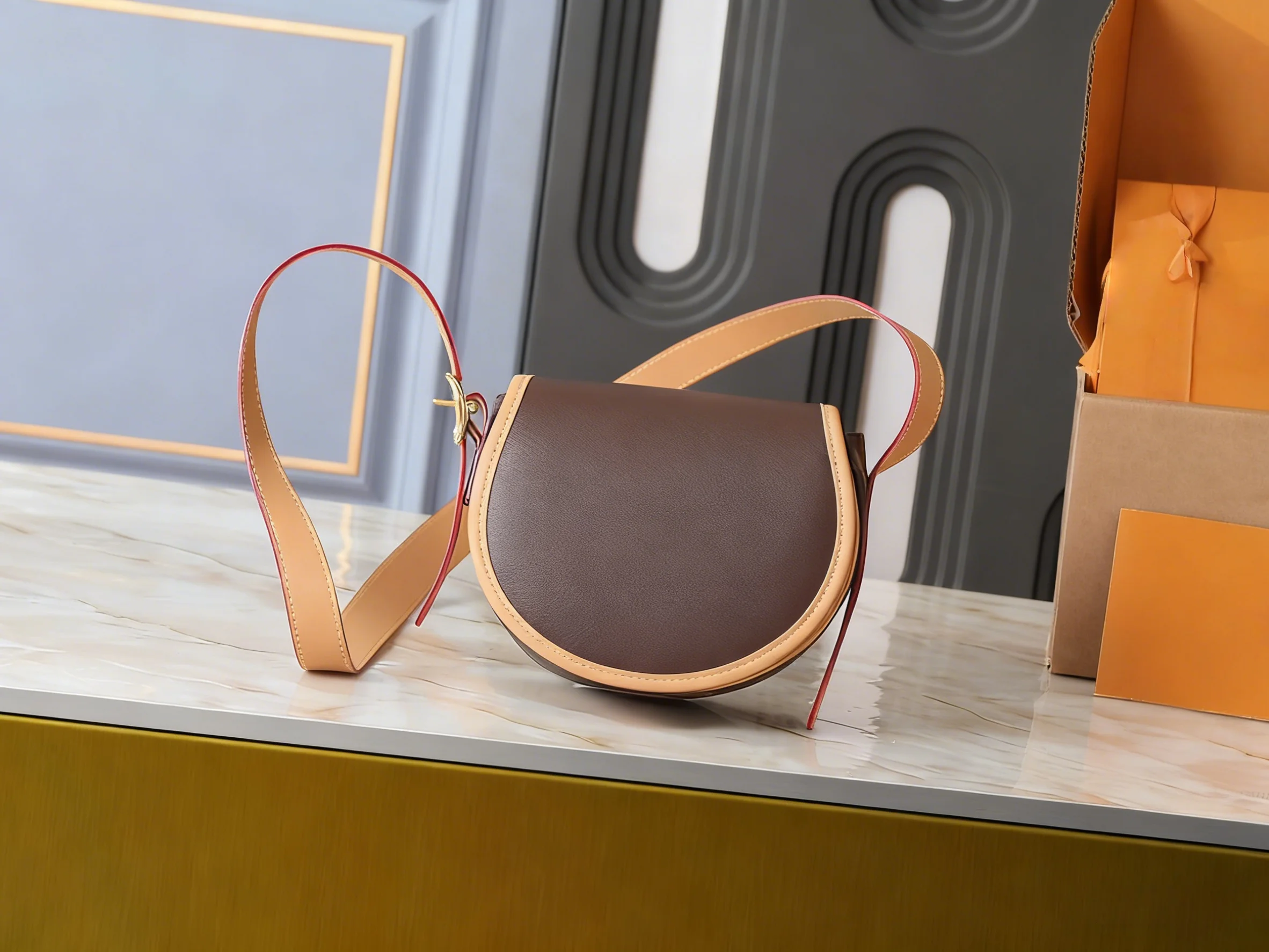 

2025 New SIZE: 18X15X8 CM Fashionable Versatile bags leather cherry Portable can be carried on the shoulder no boxes