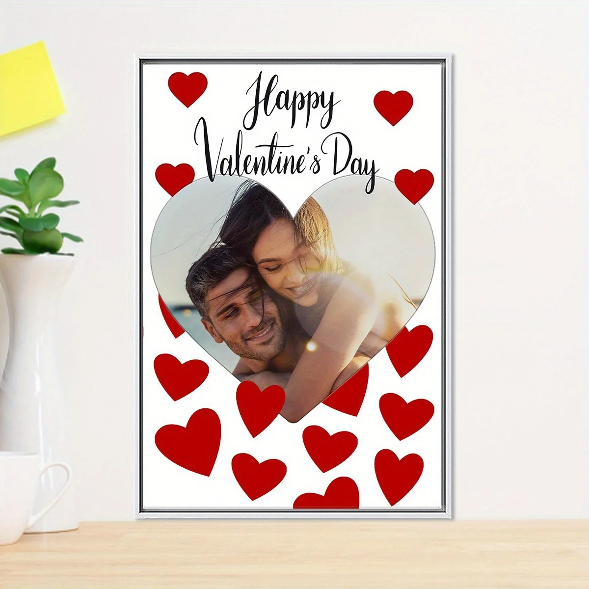 2D Flat, 2D Flat, 1pc, Two-Dimensional Flat, Couple'S Photo Collage, a Romantic Present, Personalized Photo Collage