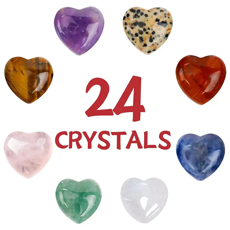 24 Pack Valentines Cards With Heart-Shape Crystal Stones Valentines Day Gifts For Kids Exchange Card Kids Funny Gift Party Favor