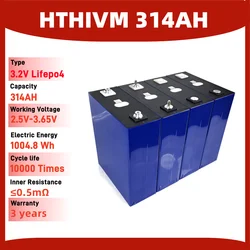 10000 Cycle Life Brand New Lifepo4 3.2V 314AH Rechargeable Lifepo4 314AH Lithium Iron Phosphate Battery Cell