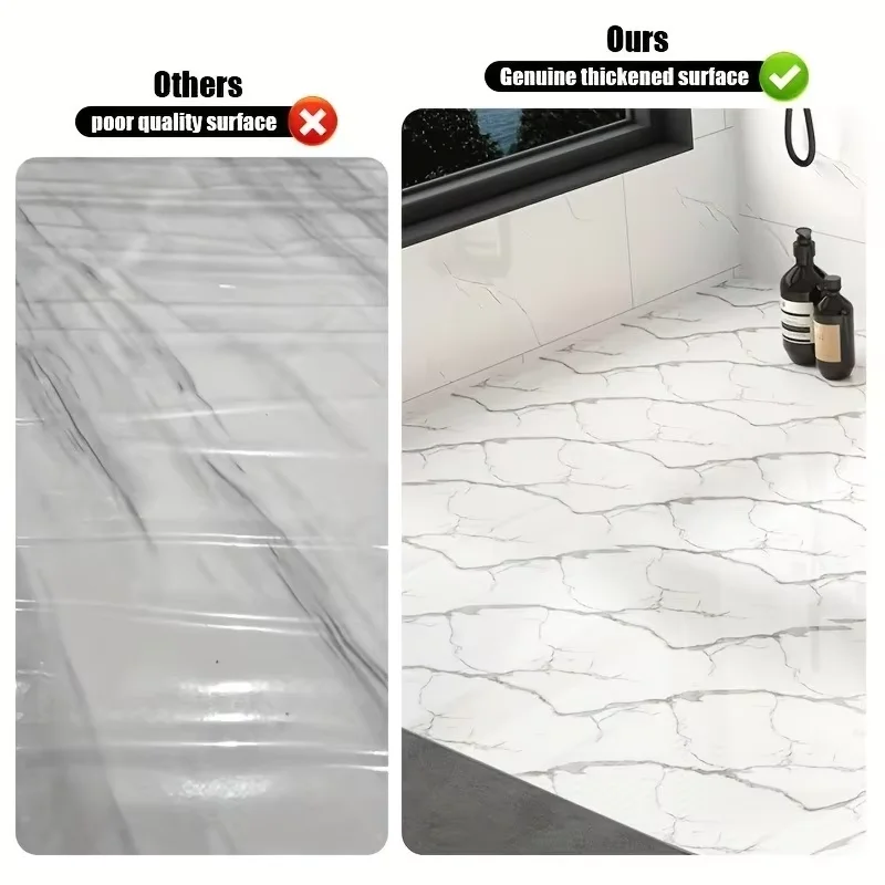 Thick Waterproof Foam Wallpaper Self-Adhesive Marble-Texture Tile Sticker Suitable for Decorating Bedroom and Living Room Wall. view 5