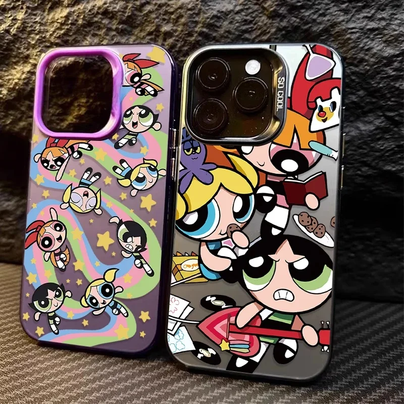 Mignon p-powerpuff filles étui rigide pour Xiaomi POCO X6 X5 X3 NFC F3 F4 GT F5 F6 M6 Pro 4G M5S C65 Mi 13T 12T 14 13 12 11 Lite 5G NE
