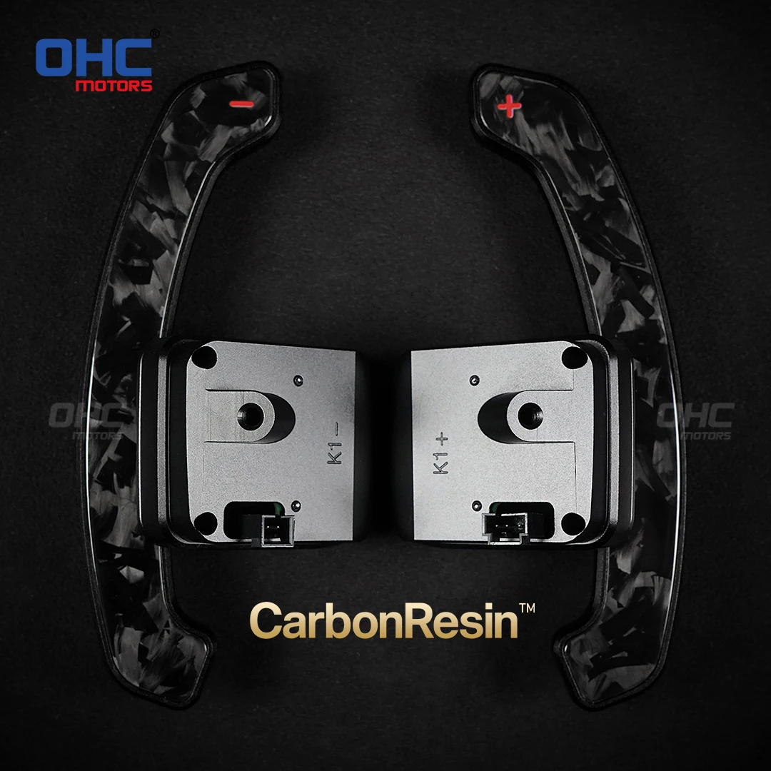 OHC Glossy Carbon Fiber Magnetic Paddle Shifters For Camaro SS Corvette C7 Aluminum Alloy Back Cover