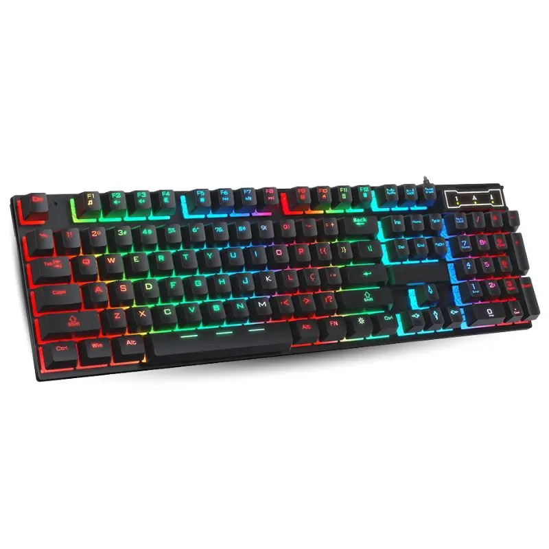 Teclado Gamer Semi Mecânico Led Rgb Abnt2 Usb Pc Ps4 Xbox