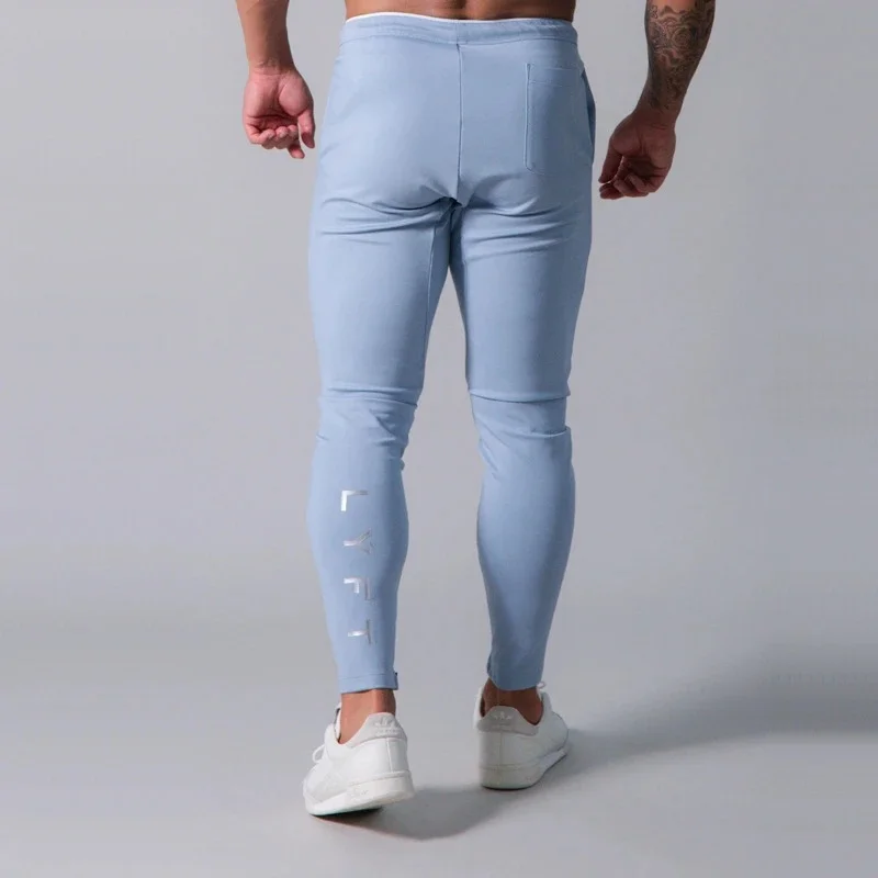 Dos lettre Joggers pantalon hommes course maigre coton pantalons de survêtement pantalons de survêtement gymnase Fitness entraînement Sport pantalon mâle bas
