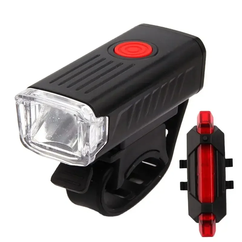 AliExpress USB Rechargeable Bike Light Set Front Light with Taillight Easy to Install 3 Modes ABS Bicycle