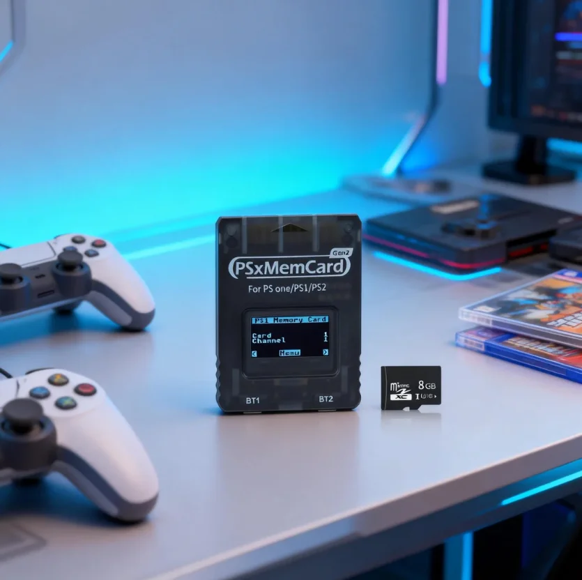 PSXMemcard for PS1 & PS2 - High Quality Memory Card to Save Games for Playstation 1 & Playstation 2 Consoles