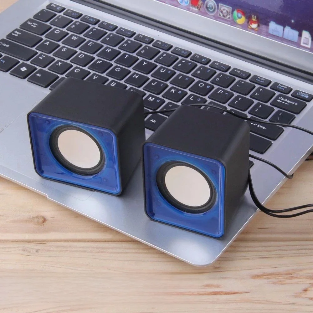 Mini Caixa de Som para Computador Portátil, Notebook, Desktop, PC, Música, Bocina, Coluna, Acústica,