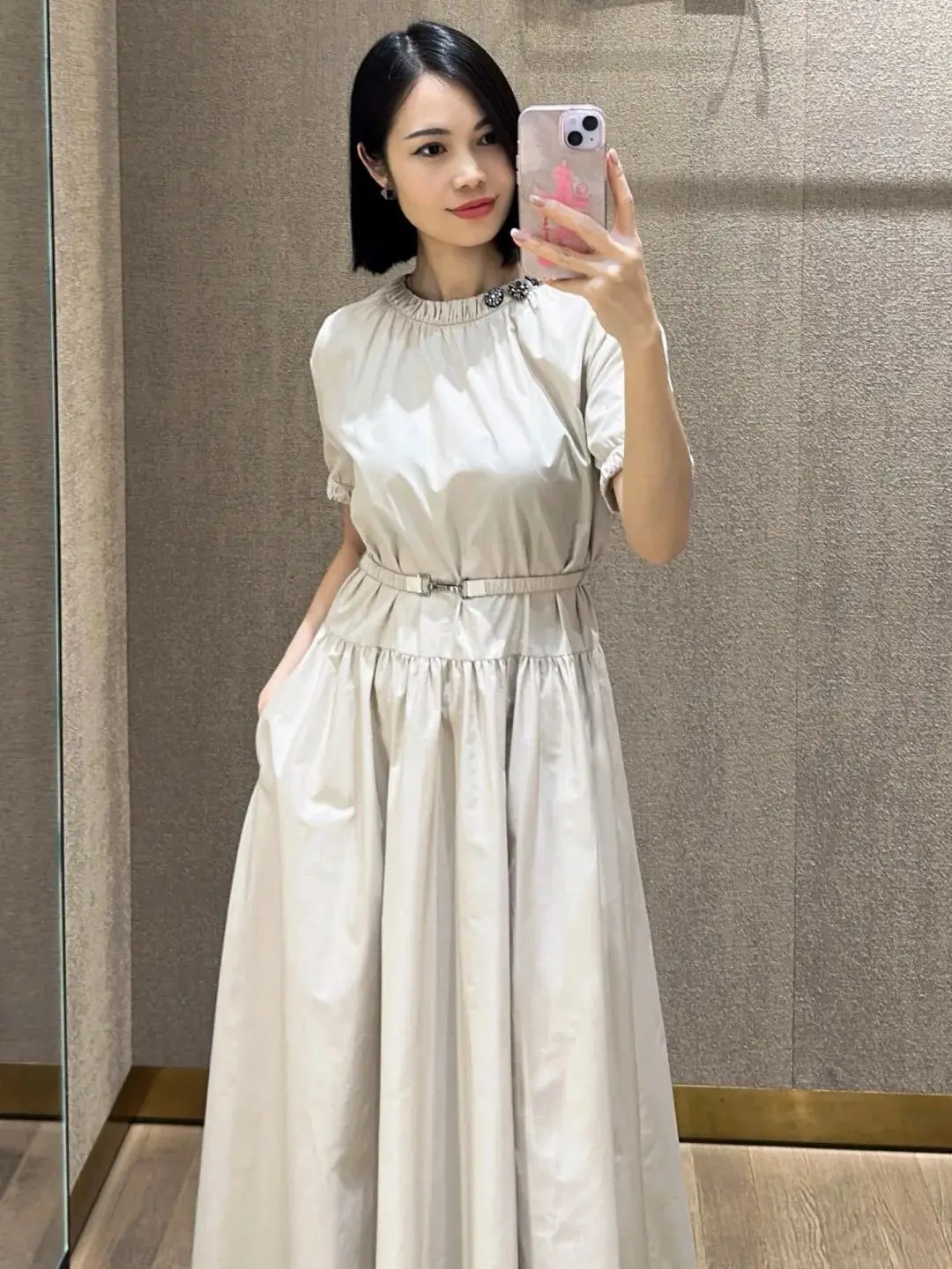 カジュアルなレディースサマービジネスレディコットンワンピース