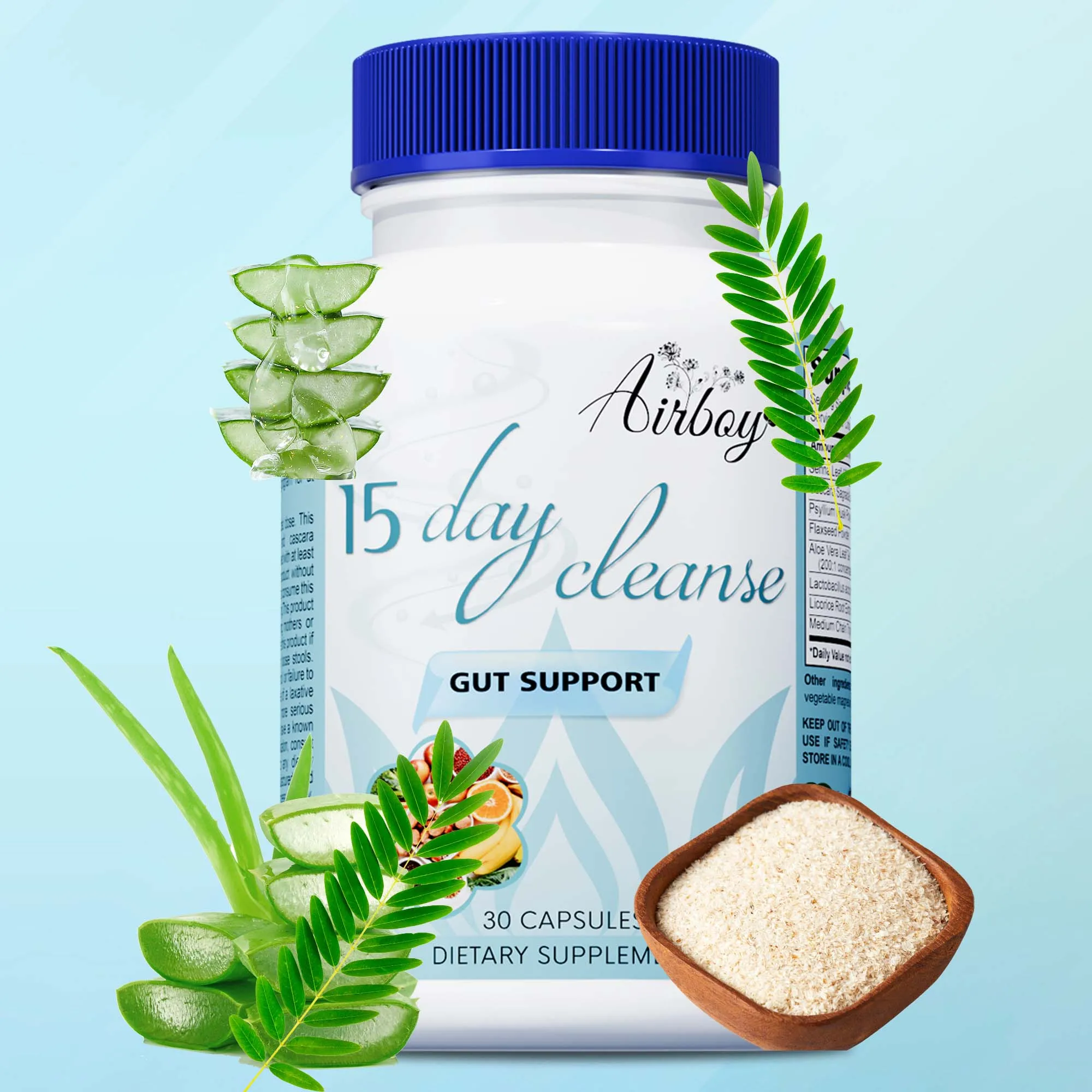 15 Day Cleanse and Detox - Supports Gut Health, Improves Digestion, Metabolism and Promotes Weight Management - 30 Capsules