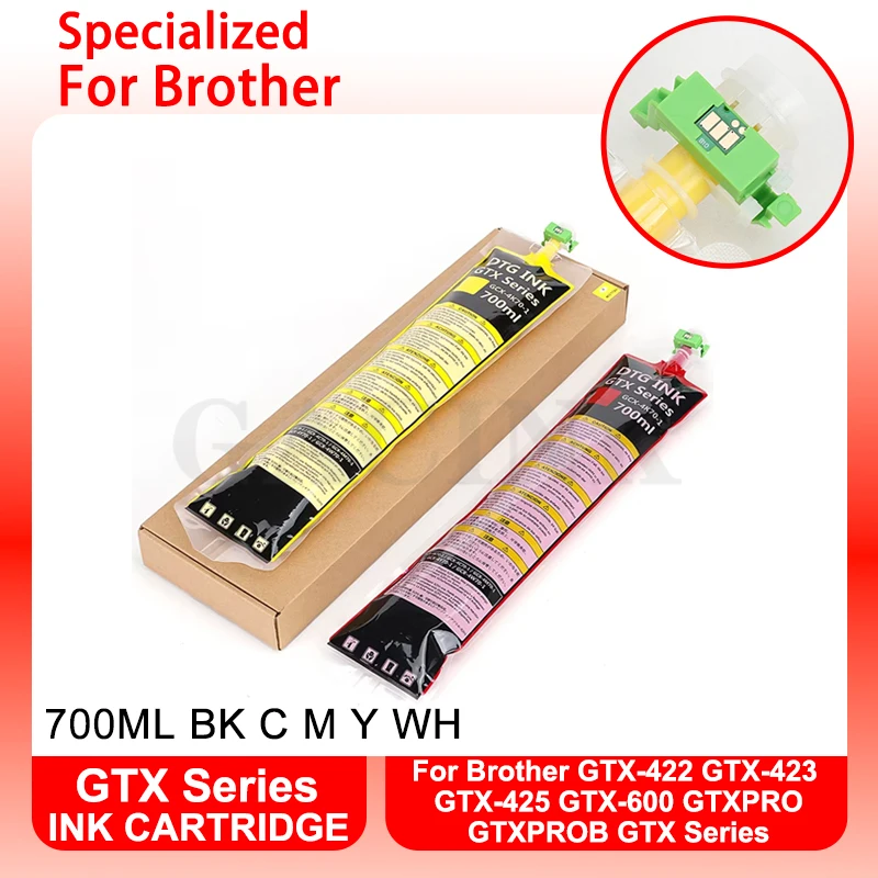 

GTXPRO Ink Bag For Brother DTG Textile Ink Pack For GTX-422 GTX-423 GTX-424 GTX-425 GTX-600 GTXPRO GTXPROB GTX Series 700ML