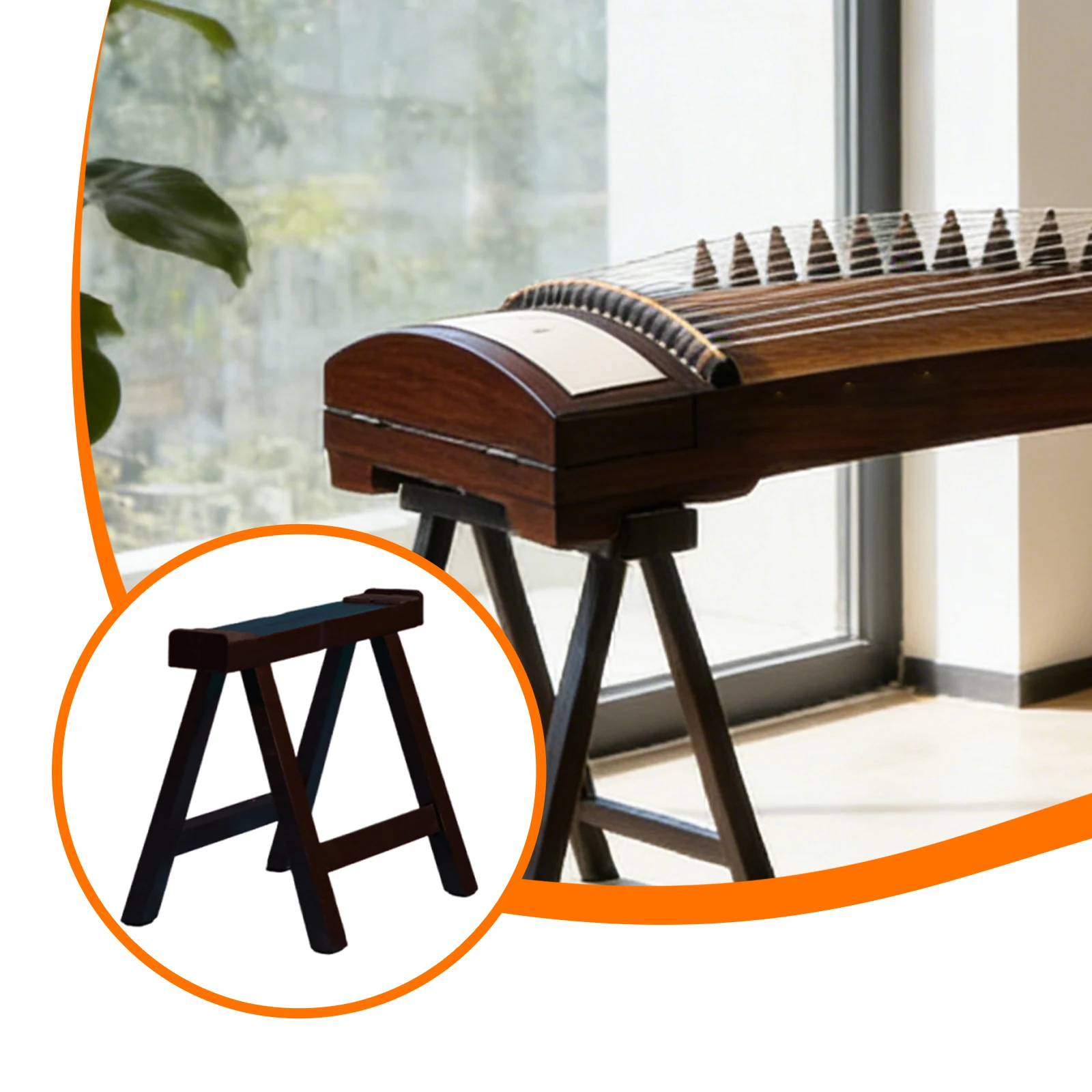 

Wooden Guzheng Stand Holder Portable Guzheng Rack Music Stand Stringed Instruments Folk Holder for Beginner Stage Travel