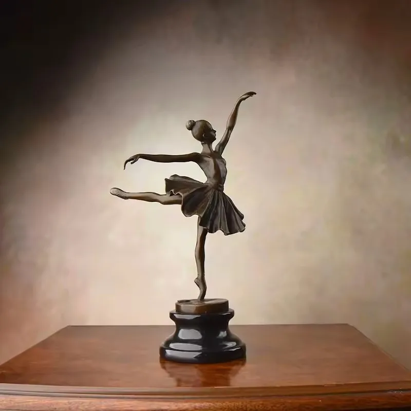 

Real Bronze Dancing Girl Ballerina Statue Modern Ballet Dancer Sculpture Figurine High Grade Festival Gifts Decoration