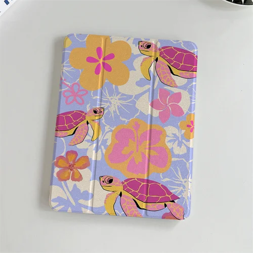 Imagen 2 del producto Linda tortuga para iPad Pro 11 pulgadas Air 2024 2025 iPad Air 5/4 10,9 10th 10,2 9,7 pulgadas 10,5 mini 6/5 funda con portalápices