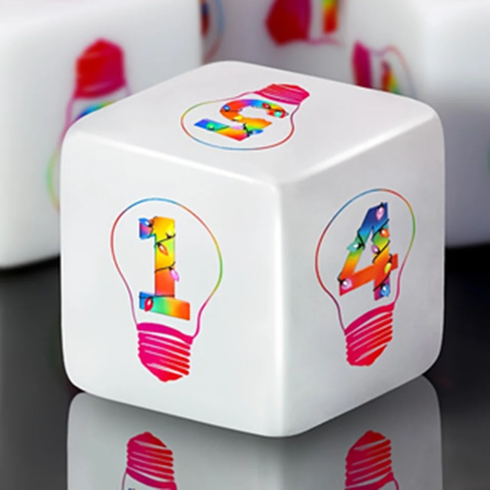 12Pcs Creative  Mark Light Bulb D6 Dice Set for Board Games DND Role Playing Family Game Night Collectors Gamers